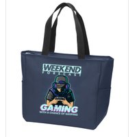 Weekend Forecast Gaming With A Chance Of Sleeping Zip Tote Bag