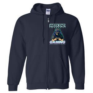 Weekend Forecast Gaming With A Chance Of Sleeping Full Zip Hoodie