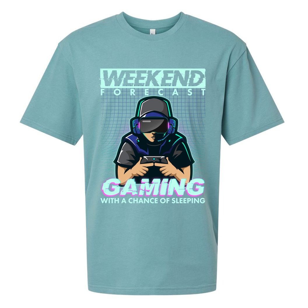 Weekend Forecast Gaming With A Chance Of Sleeping Sueded Cloud Jersey T-Shirt