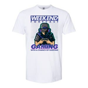 Weekend Forecast Gaming With A Chance Of Sleeping Softstyle CVC T-Shirt