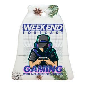 Weekend Forecast Gaming With A Chance Of Sleeping Ceramic Bell Ornament