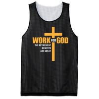 Work For God The Retirement Benefits Are Great Mesh Reversible Basketball Jersey Tank