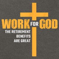 Work For God The Retirement Benefits Are Great Cotton Canvas Backpack