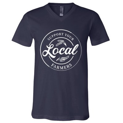 Womens Farmers Gift Support Your Local Farmers V-Neck T-Shirt