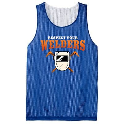 Welder Funny Gift Funny Welding Respect Your Weld Cool Gift Mesh Reversible Basketball Jersey Tank