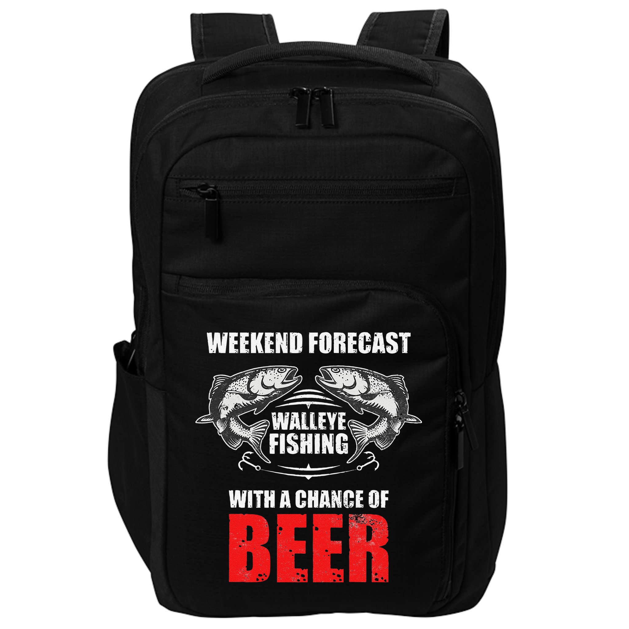 Walleye Fishing Gift For Funny Fishing Impact Tech Backpack
