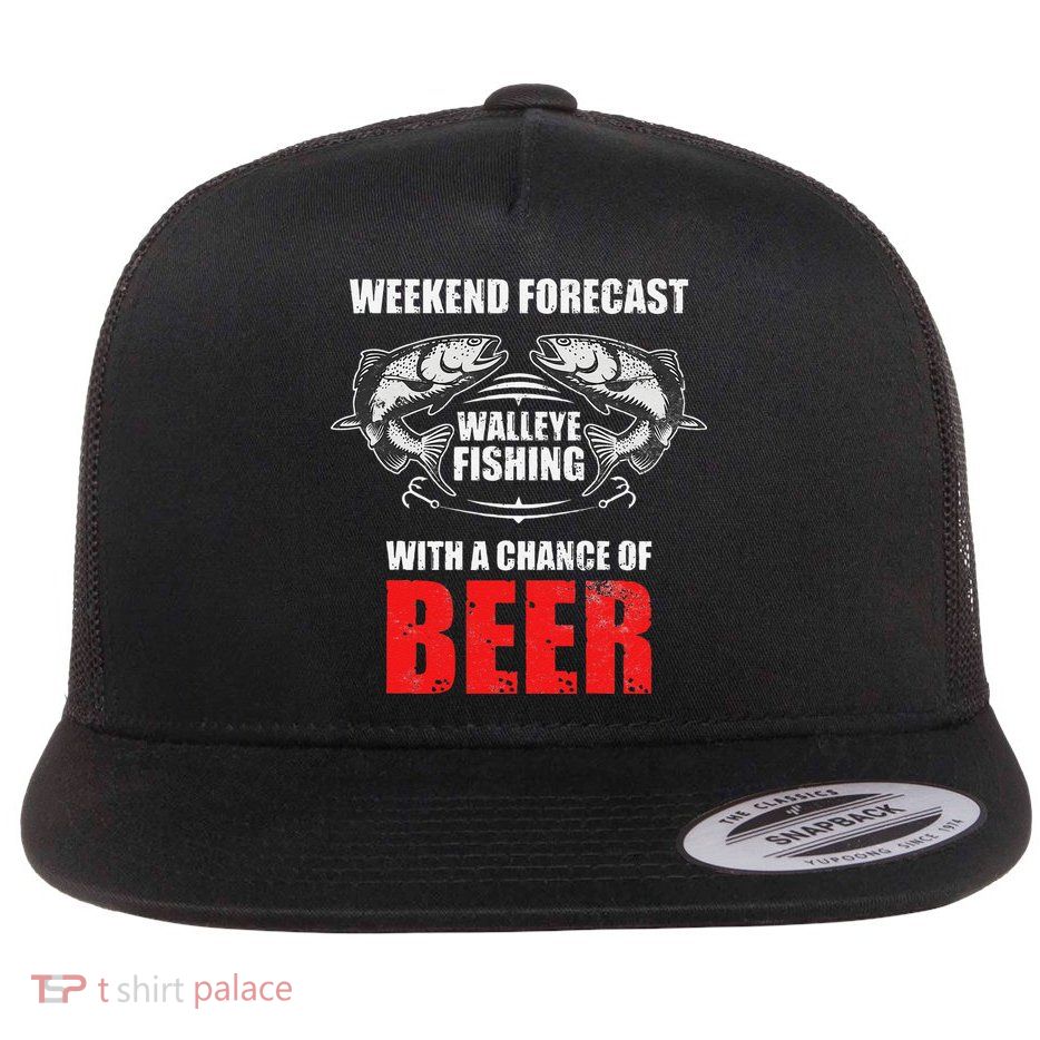 Walleye Fishing Gift For Funny Fishing Flatbill Hat