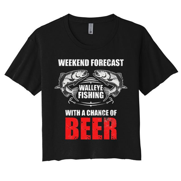 Walleye Fishing Gift For Funny Fishing Crop Top