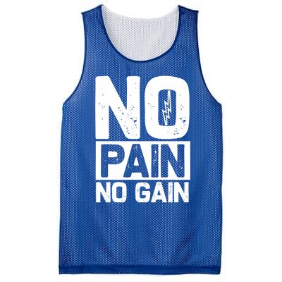 Workout Funny Gift No Pain No Gain Gift Mesh Reversible Basketball Jersey Tank