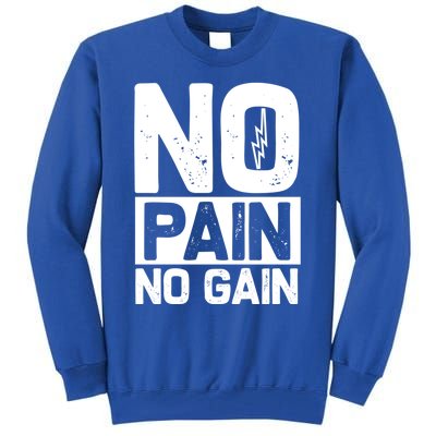 Workout Funny Gift No Pain No Gain Gift Tall Sweatshirt