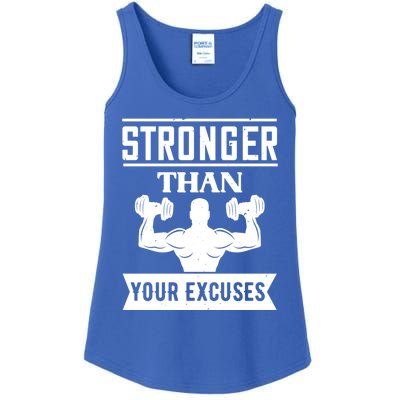 Workout Funny Gift Stronger Than Your Excuses Gift Ladies Essential Tank