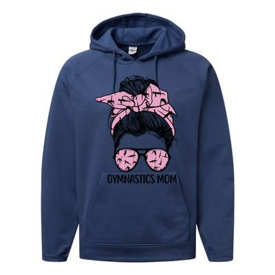 Wo Funny Gymnastics Mom Cute Gymnast Mom Mothers Day Gift Performance Fleece Hoodie