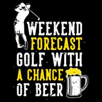 Weekend Forecast Golf With A Chance Of Beer Funny Golf USA-Made Doggie Bandana