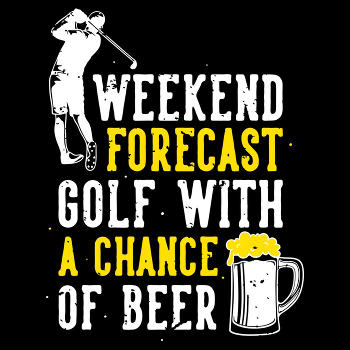 Weekend Forecast Golf With A Chance Of Beer Funny Golf USA-Made Doggie Bandana