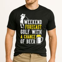 Weekend Forecast Golf With A Chance Of Beer Funny Golf Cooling Performance Crew T-Shirt