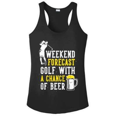 Weekend Forecast Golf With A Chance Of Beer Funny Golf Ladies PosiCharge Competitor Racerback Tank