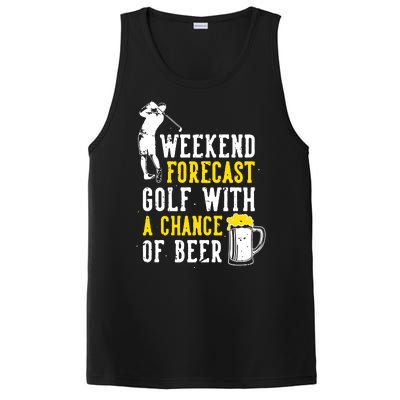 Weekend Forecast Golf With A Chance Of Beer Funny Golf PosiCharge Competitor Tank