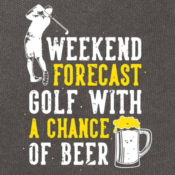 Weekend Forecast Golf With A Chance Of Beer Funny Golf Cotton Canvas Backpack