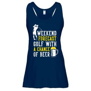 Weekend Forecast Golf With A Chance Of Beer Funny Golf Ladies Essential Flowy Tank