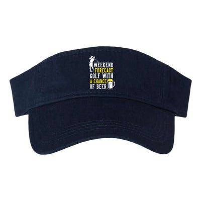 Weekend Forecast Golf With A Chance Of Beer Funny Golf Valucap Bio-Washed Visor