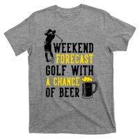 Weekend Forecast Golf With A Chance Of Beer Funny Golf T-Shirt