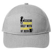 Weekend Forecast Golf With A Chance Of Beer Funny Golf 7-Panel Snapback Hat