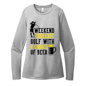 Weekend Forecast Golf With A Chance Of Beer Funny Golf Womens CVC Long Sleeve Shirt