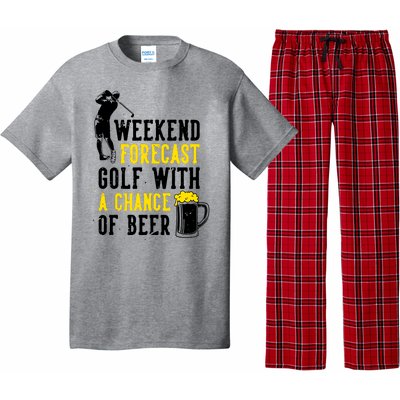 Weekend Forecast Golf With A Chance Of Beer Funny Golf Pajama Set