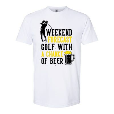 Weekend Forecast Golf With A Chance Of Beer Funny Golf Softstyle® CVC T-Shirt