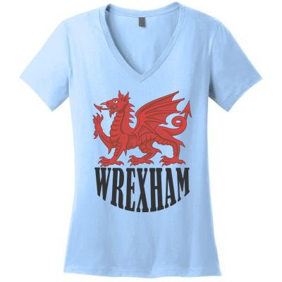 Wrexham FC Gift Football Club Wales Women's V-Neck T-Shirt