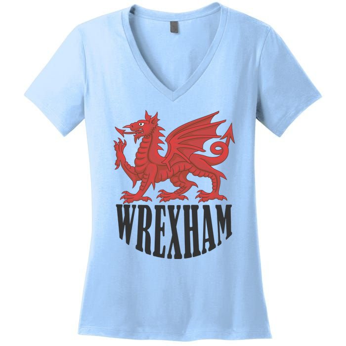 Wrexham FC Gift Football Club Wales Women's V-Neck T-Shirt