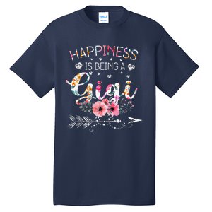 Womens Funny Gigi Mother's Day Gifts Happiness Is Being A Gigi Tall T-Shirt