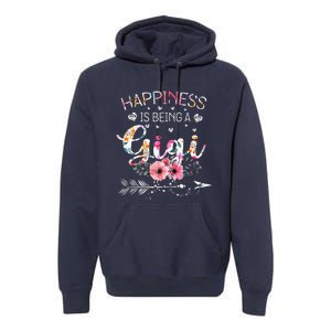 Womens Funny Gigi Mother's Day Gifts Happiness Is Being A Gigi Premium Hoodie