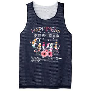 Womens Funny Gigi Mother's Day Gifts Happiness Is Being A Gigi Mesh Reversible Basketball Jersey Tank