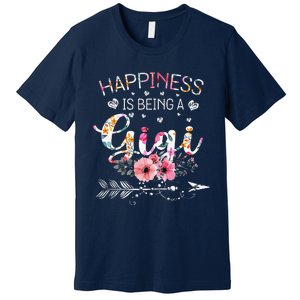 Womens Funny Gigi Mother's Day Gifts Happiness Is Being A Gigi Premium T-Shirt