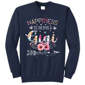 Womens Funny Gigi Mother's Day Gifts Happiness Is Being A Gigi Tall Sweatshirt