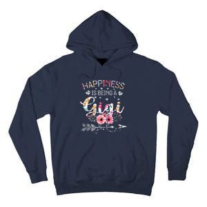 Womens Funny Gigi Mother's Day Gifts Happiness Is Being A Gigi Tall Hoodie