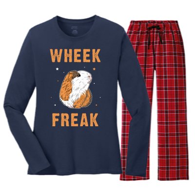 Wheek Freak Guinea Pig Women's Long Sleeve Flannel Pajama Set 