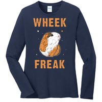 Wheek Freak Guinea Pig Ladies Long Sleeve Shirt