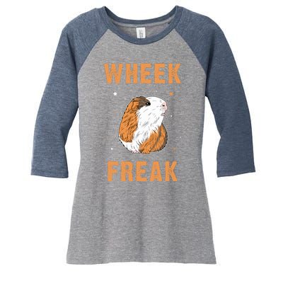 Wheek Freak Guinea Pig Women's Tri-Blend 3/4-Sleeve Raglan Shirt