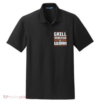 World Famous Grill Master At Work - Funny Grillmaster BBQ Dry Zone Grid Polo