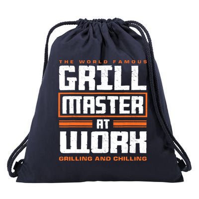 World Famous Grill Master At Work - Funny Grillmaster BBQ Drawstring Bag