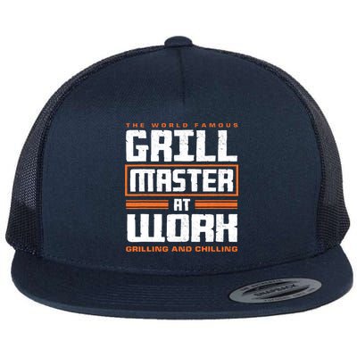 World Famous Grill Master At Work - Funny Grillmaster BBQ Flatbill Hat