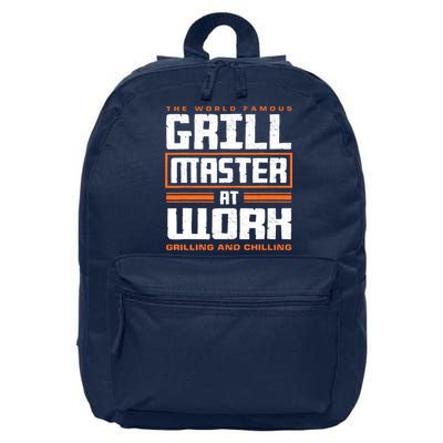 World Famous Grill Master At Work - Funny Grillmaster BBQ 16 in Basic Backpack