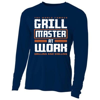 World Famous Grill Master At Work - Funny Grillmaster BBQ Cooling Performance Long Sleeve Crew