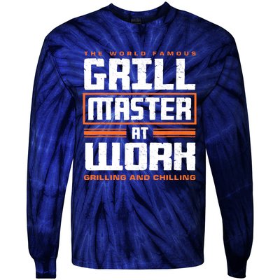 World Famous Grill Master At Work - Funny Grillmaster BBQ Tie-Dye Long Sleeve Shirt