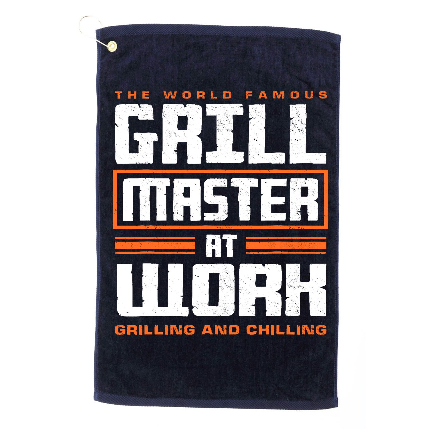 World Famous Grill Master At Work - Funny Grillmaster BBQ Golf Towel