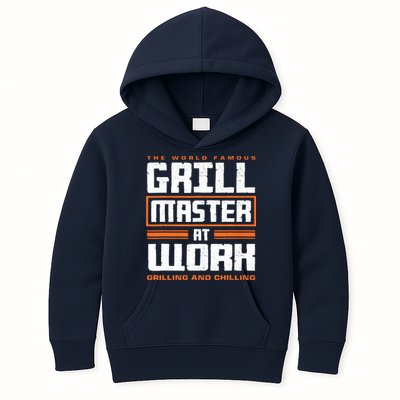 World Famous Grill Master At Work - Funny Grillmaster BBQ Kids Hoodie