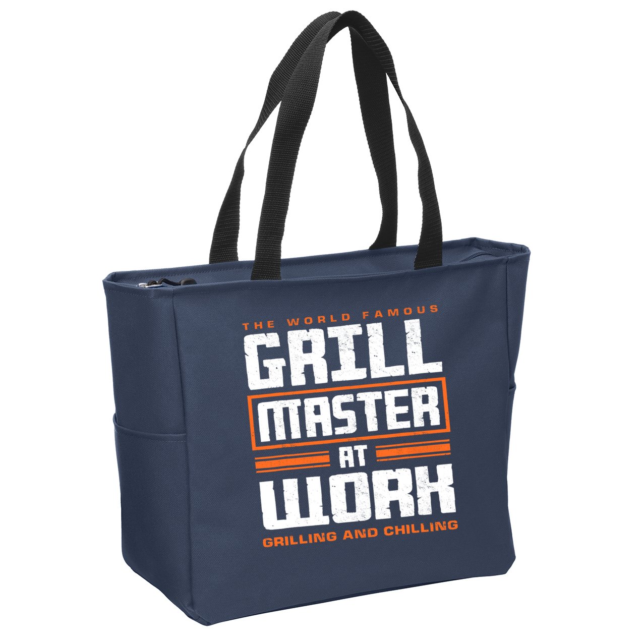 World Famous Grill Master At Work - Funny Grillmaster BBQ Zip Tote Bag