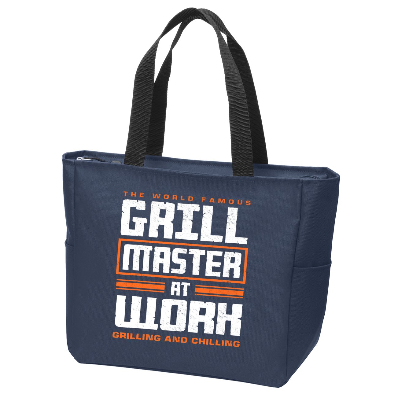 World Famous Grill Master At Work - Funny Grillmaster BBQ Zip Tote Bag